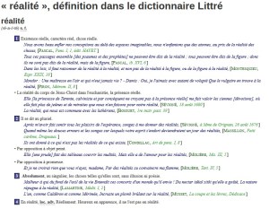 Réalité - littré